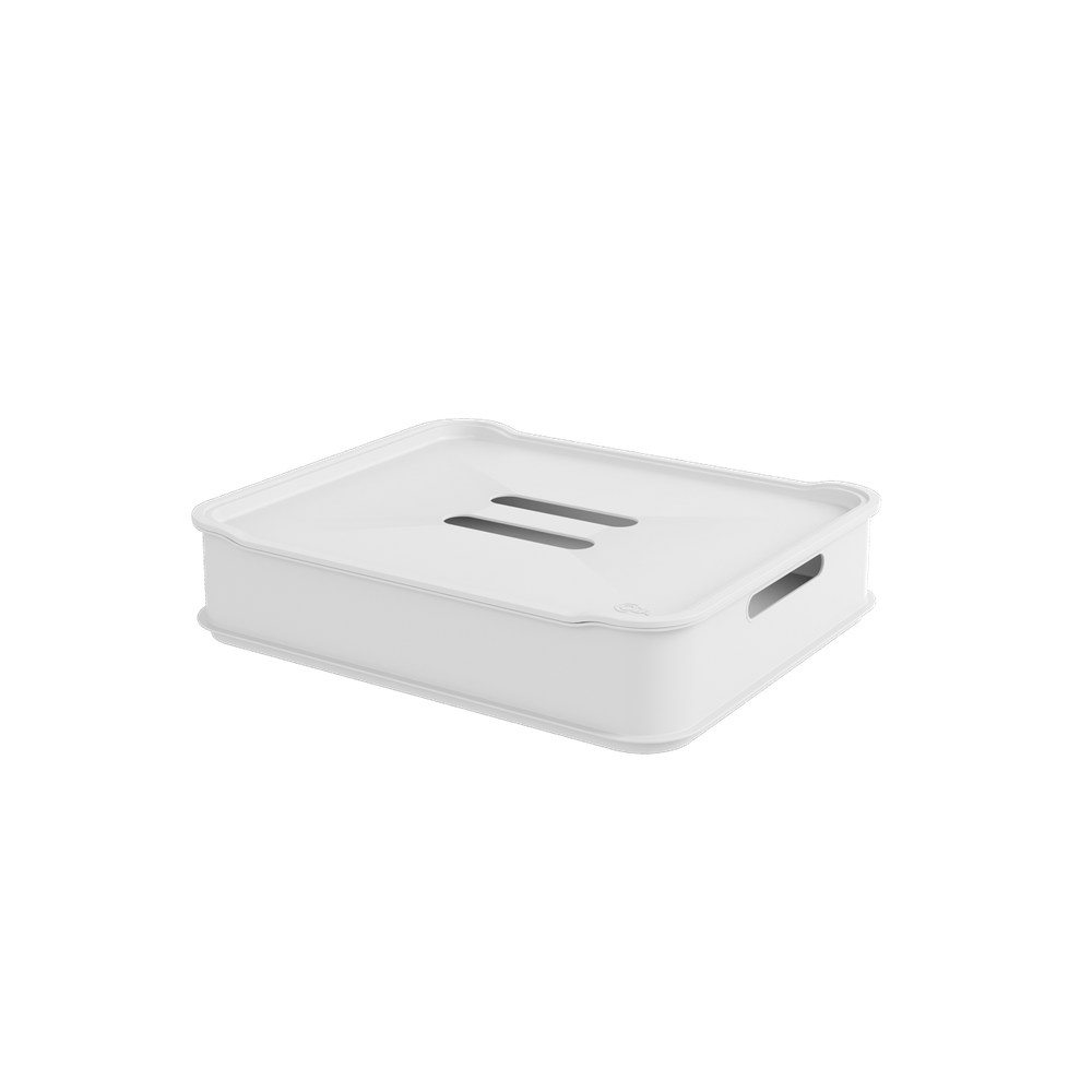 Cesta Organizadora com Tampa Maxi Coza Fit 38 x 31,6 x 8,4 cm Branco