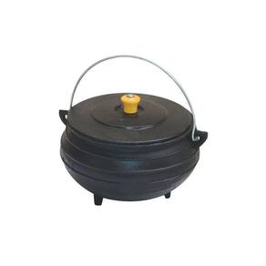 Panela Tripé De Ferro Fundido Com Tampa - Capacidade 5 Lt