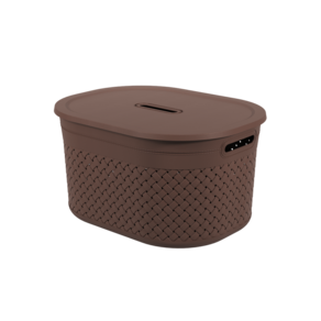 Cesta Organizadora Com Tampa Coza Craft 40 x 30,5 x 22,2 cm Marrom