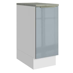 Balcão 35Cm 1PTA Branco/Cinza Lux Madesa Branco/Cinza