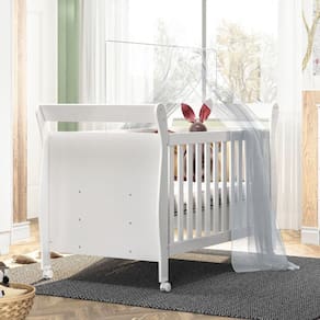 Berço Mini Cama 100% MDF  com Colchão Slim Tigus Baby Branco