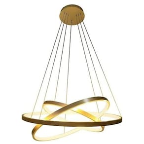 Luminaria 3 Aneis Led Pendente Lustre Perfil 3 em 1 Ajustavel Decoraçao Luxo Casa Sala Quarto Ambiente Iluminaçao Moderno Residencial