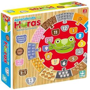 Jogo Infantil Aprendendo As Horas Em Madeira - Nig Brinquedos