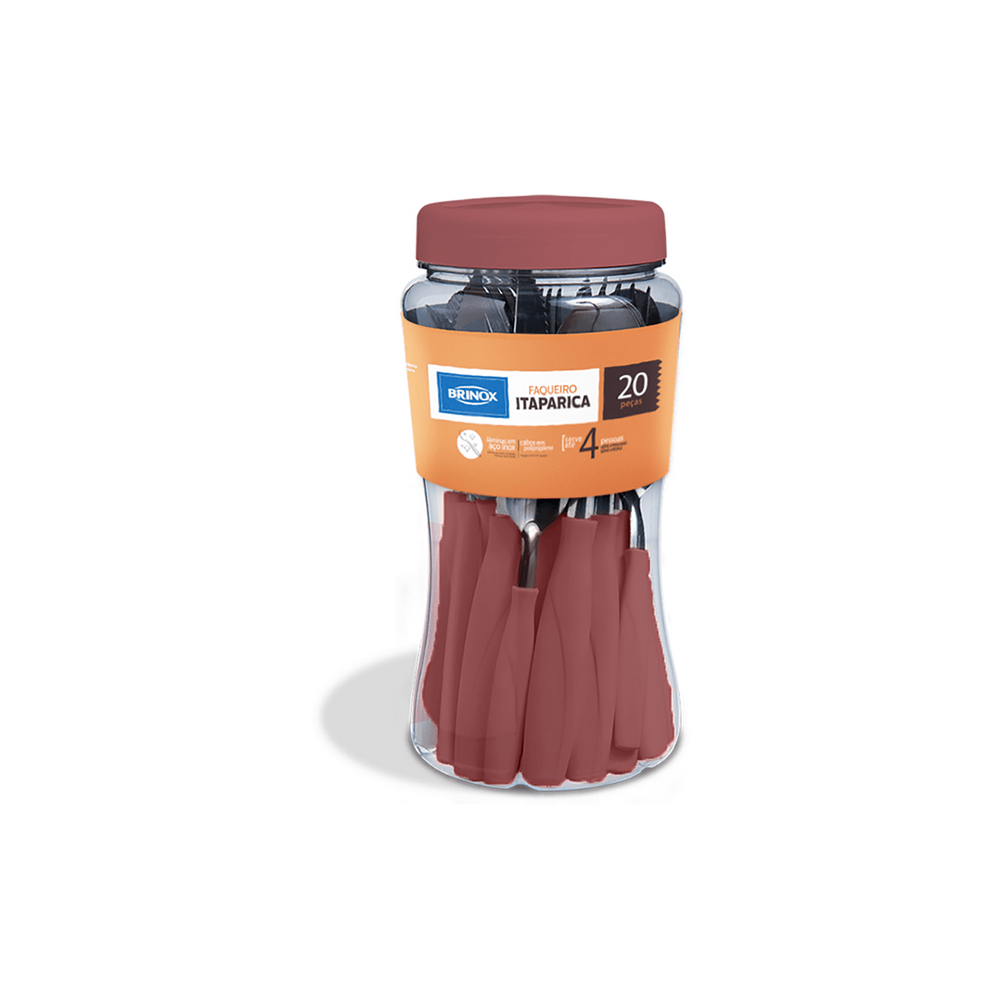 Faqueiro Brinox Itaparica 20 Peças Rosa Malva