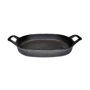 Assadeira Ferro Fundido Lisa Oval Alça Ferro St 35X24Cm