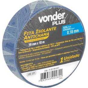 Fita Isolante 19Mmx10M Azul Vonder Plus Classe A