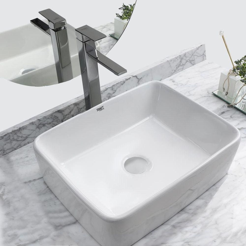 Kit Cuba Pia Louça Cerâmica Banheiro C/ Torn Mono e Válv S18