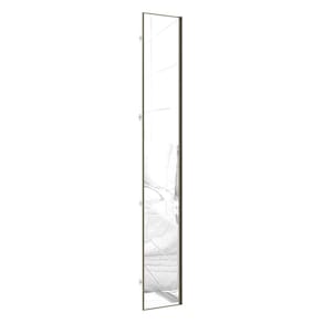 Porta para Roupeiro Closet Canto Individual 40cm Puxador Perfil Inox com Espelho Luciane Móveis