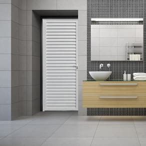 Porta de Alumínio Palheta 210x90cm Lado Direito Hale Esquadrias Branco