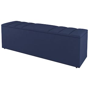 Calçadeira Baú Solteiro Grace 90Cm Suede Azul - Desk Design