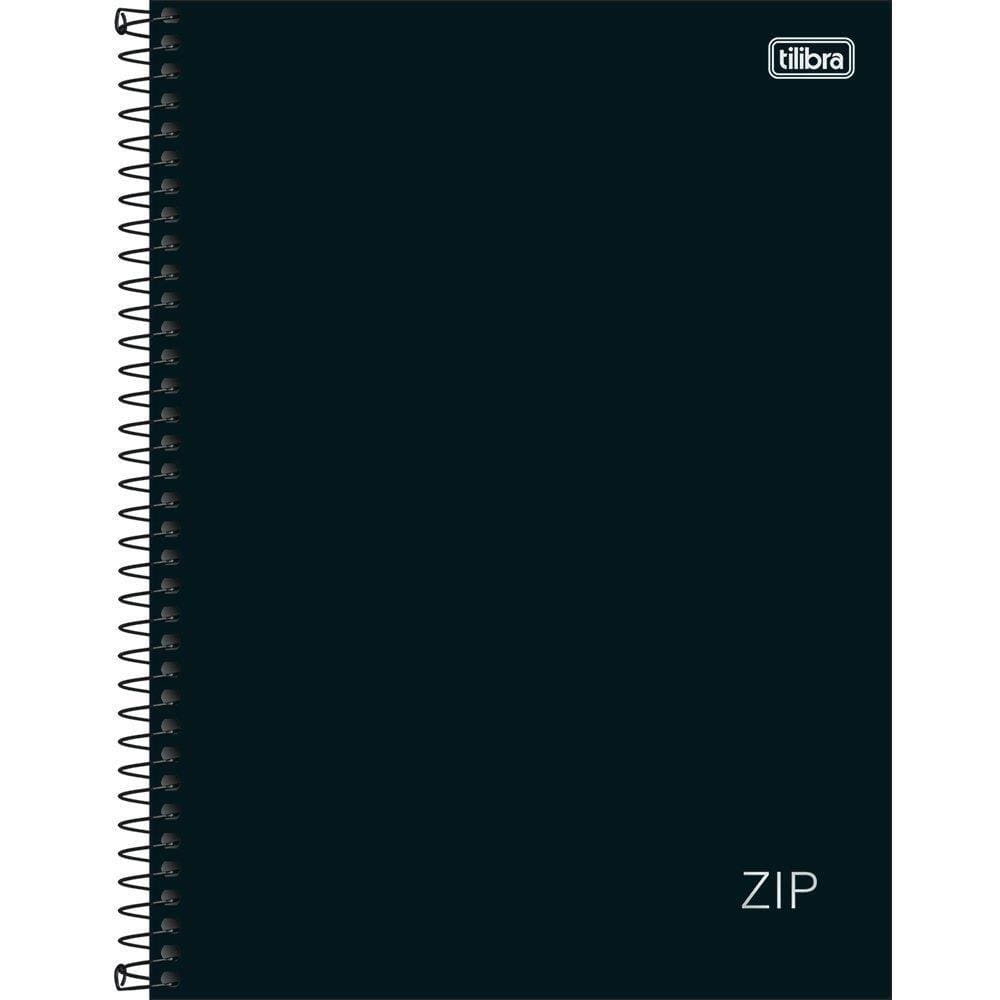 Caderno Espiral Tilibra Universitário Capa Dura Zip Preto 1 Matéria 80 Folhas - Embalagem com 4 Unidades