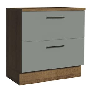 Balcão 80Cm 2GVT Rustic/Cinza Agata Madesa Rustic/Cinza