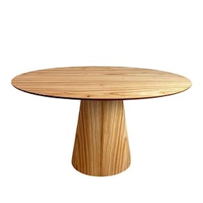 Mesa De Jantar Cone Oval 244X137 Tampo Cinamomo Base Marrom