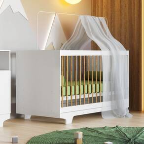 Berço Mini Cama 100% MDF Flocos Tigus Baby Branco