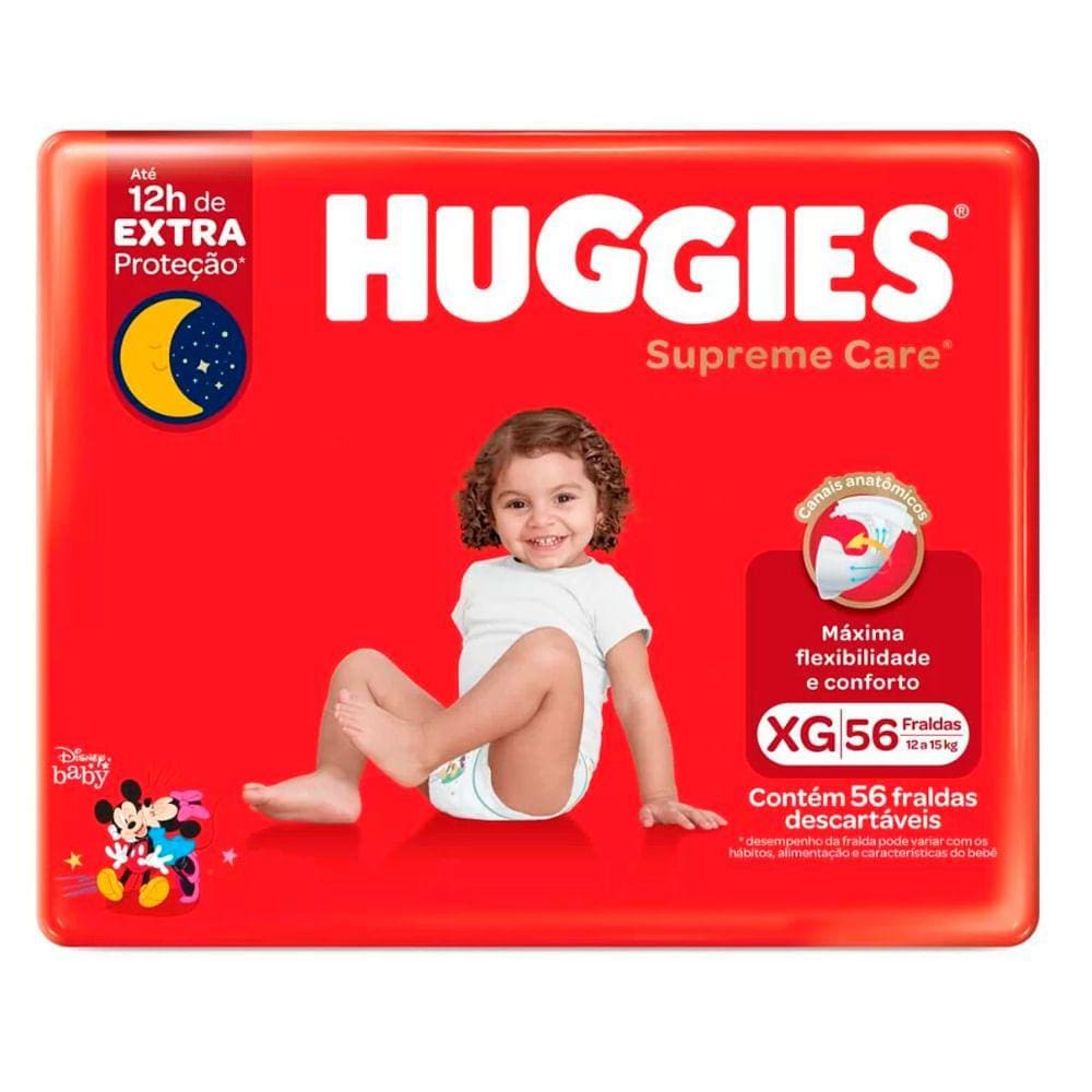 3 Pacotes Fralda Huggies Supreme Care Roupinha Tam Xg 12 A15kg 48 ...