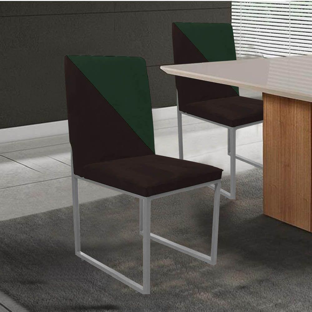 Cadeira Stan Duo Sala De Jantar Marrom E Verde Musgo Verde