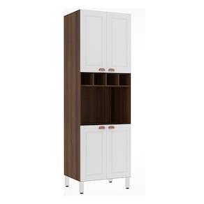 Paneleiro 4 Portas 70 cm com 1 Nicho para Microondas Safira Luciane Móveis