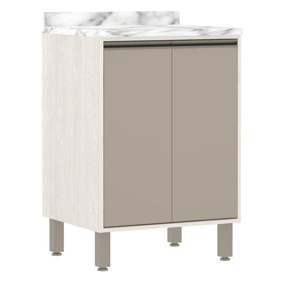 Balcão de Cozinha com Tampo 60 cm 2 Portas de Abrir 1 Prateleira Linea Luciane Móveis