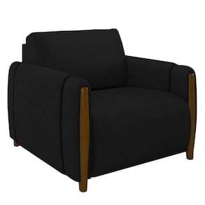 Poltrona Decorativa para Sala de Estar 98cm Amaranto M22 Veludo Preto - Mpozenato