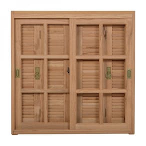 Janela Pantográfica Quadriculada JE121 Esel 100cmx150cmx14cm Marroml