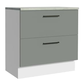Balcão 80Cm 2GVT Branco/Cinza Agata Madesa Branco/Cinza