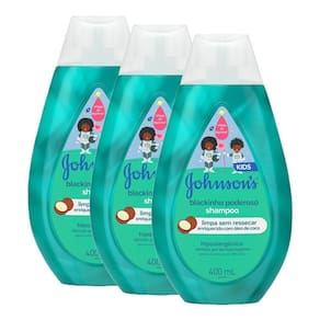 Kit 3 Shampoos Infantis Johnson`s Baby Blackinho Poderoso 400ml cada
