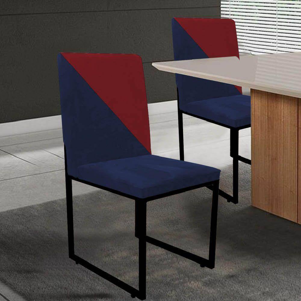 Cadeira Stan Duo Sala De Jantar Azul Marinho E Vermelho