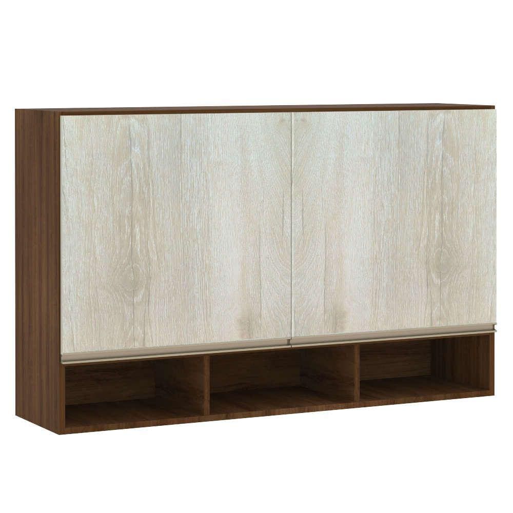 Armário Jade para Cozinha 120 cm 2 Portas com Nicho Luciane