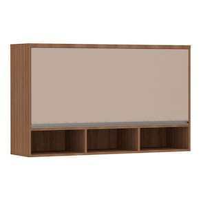 Armário Aéreo 120cm 1 Porta Basculante com Nichos Lari Luciane Móveis