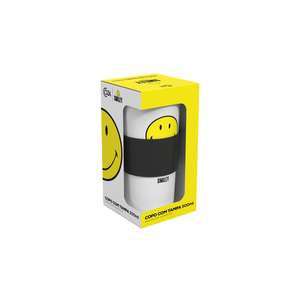 Copo De Café Com Tampa 500 ml Nutri Smiley e Coza