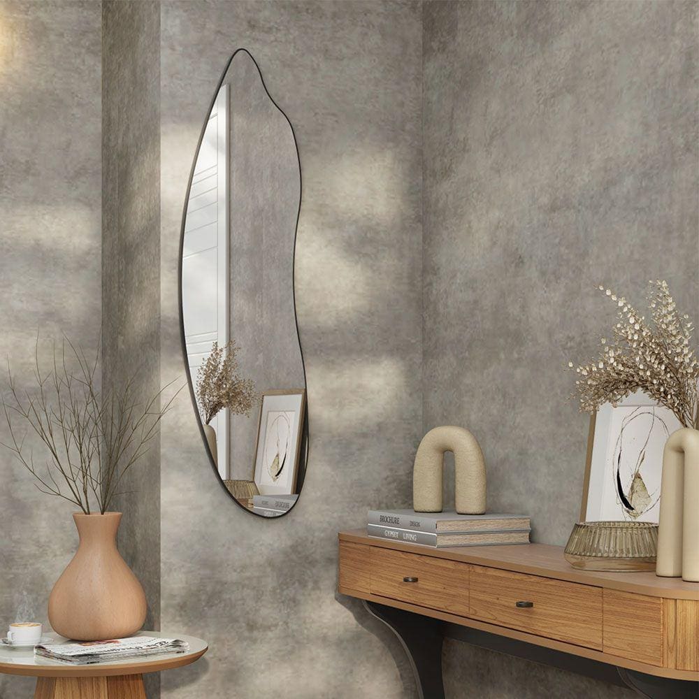 Espelho Decorativo Orgânico com Vidro 3mm e Estrutura 100% MDF 119cm ES18 PF Preto Fosco Dalla Costa