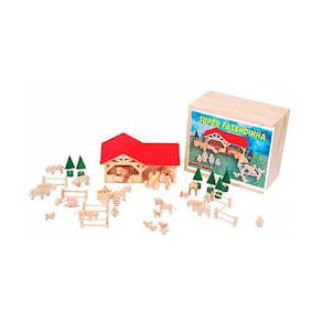 Brinquedos Educativos - Super Fazendinha 45 Peças em Madeira