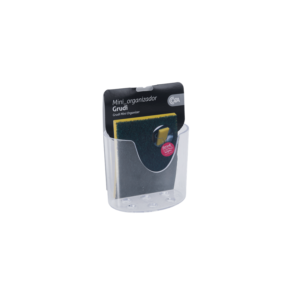 Organizador De Pia Mini Com Ventosa Coza Glass 10,4 x 5,6 x 9 cm Cristal