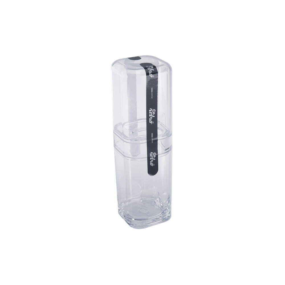Porta Escova De Dente Com Tampa Coza Splash 6,5 x 6,5 x 22,5 cm Cristal