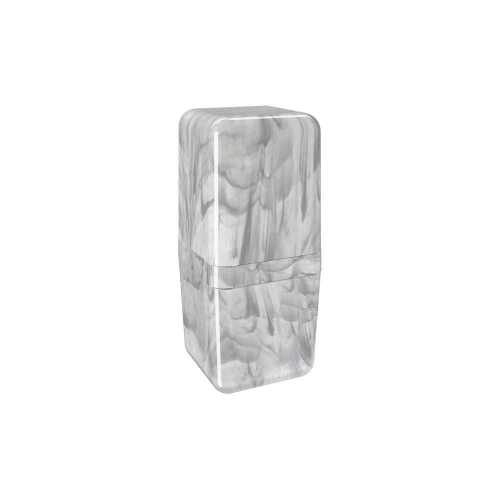 Porta Escova De Dente Com Tampa Coza Cube Mármore Branco