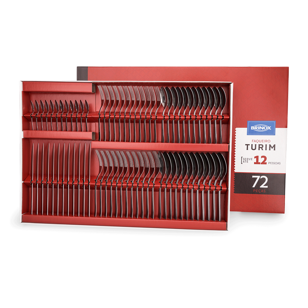 Faqueiro Brinox Turim 72 Peças Aço Inox