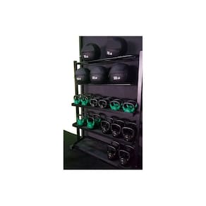 Suporte Expositor P/ Kettlebells e Wall Balls 5 Prateleiras