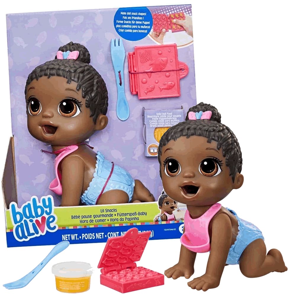 Baby Alive Boneca Loira Hora Da Papinha Negra 20cm Hasbro