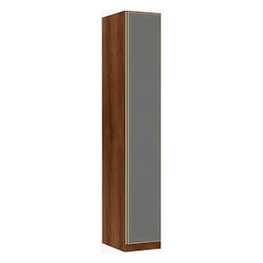 Guarda Roupa 1 Porta 40cm Alumínio Inox com Vidro Reflecta Prata Prime Luciane Móveis