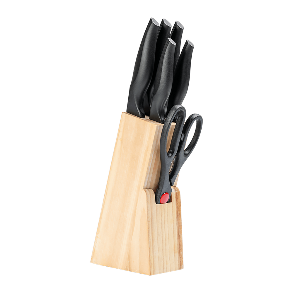 Conjunto De Facas Brinox Cross 7 Peças Aço Inox Com Cepo