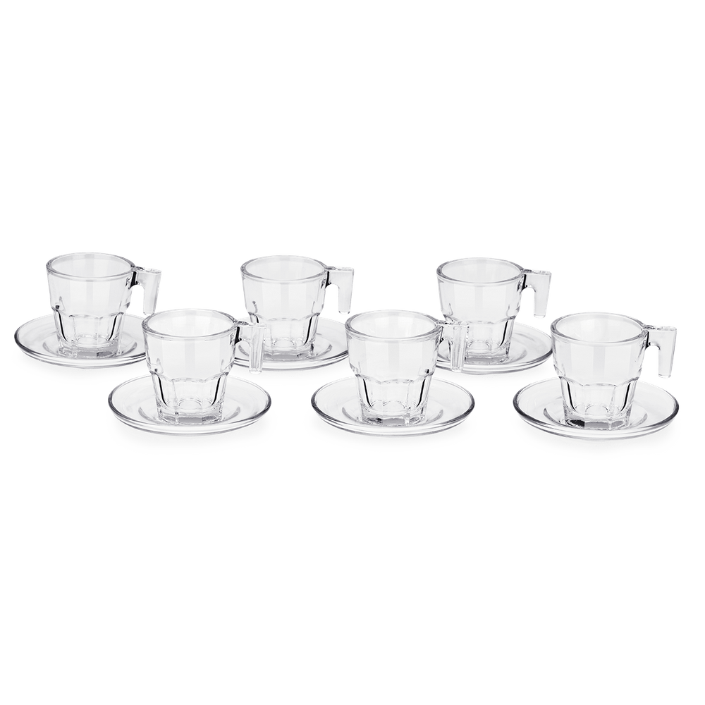 Conjunto 6 Xícaras De Café Com Pires 70 ml Haus Concept Pavillion Cristal