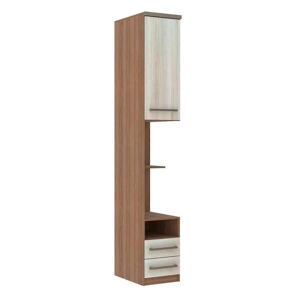 Guarda Roupa Modulado Mesa de Cabeceira Alta 1 Porta 2 Gavetas 38cm Connect Luciane Móveis