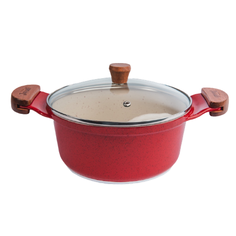 Caçarola Vermelha Antiaderente Marmorizada Javali AM 16cm