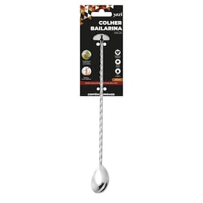 Colher Bailarina Aço Inox Ponta Dupla Disco Macerador 26cm - Yazi