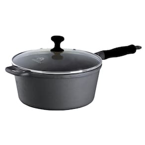 Caçarola Ferro Cabo Silicone Preto Tampa Vidro 5,2 L 26cm