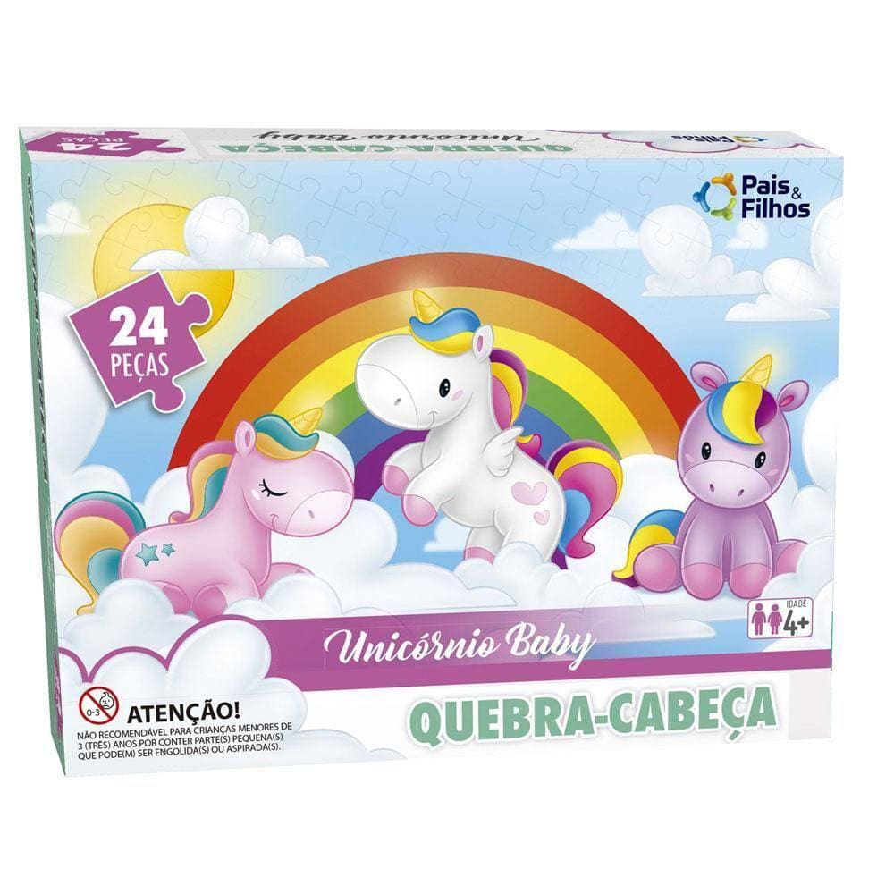 Quebra Cabeça Unicórnio Baby - 24 Pçs - Pais E Filhos