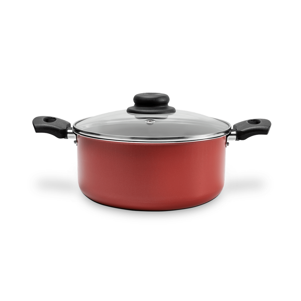Caçarola Com Tampa Brinox Ruby Antiaderente 3,4 Litros Ø 22 cm Vermelho