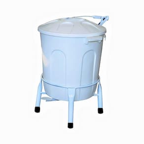 Lixeira Plástica com Suporte Pedal em Aço Branca 10 Litros
