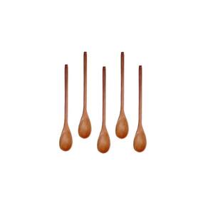 Kit 5 Peças Colher De Pau Madeira Modelos Mingau 27 Cm