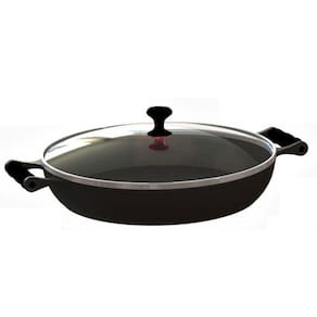 Frigideira Paella com alças de silicone Preto e tampa 36 Cm